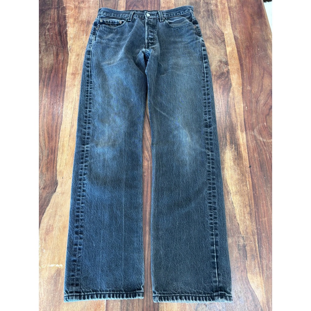 vintage LEVI'S 501 jeans men 32x34 (32x33.5) black straight leg button fly